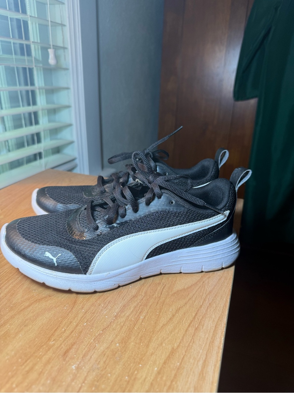 Puma Kids Black and White Athletic Sneakers